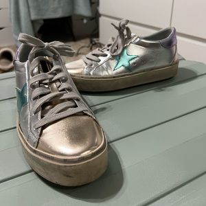 Metallic Platform Sneakers
